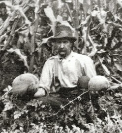Henry Leyes with pumpkins