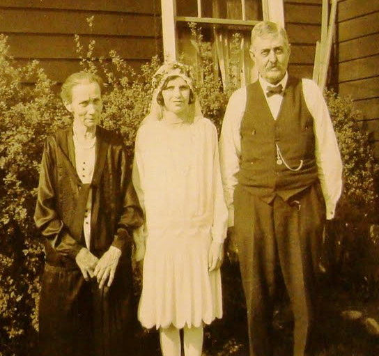 Mary Jane Leyes with her grandparents, Joseph and Mary Leyes