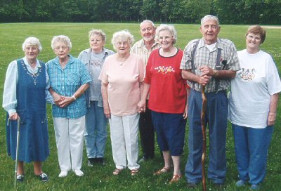 The eight children of Peter and Cecilia (Leyes) Jergens, June 2004