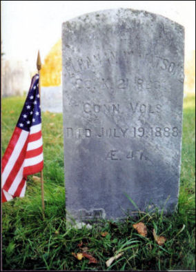 photo of Elhanan W. Watson Jr.’s gravestone in South Cemetery, Pomfret, CT