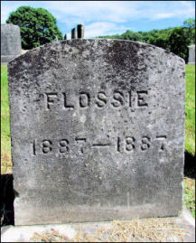 Flossie Watson’s gravestone in South Cemetery, Pomfret, CT