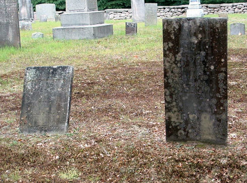 Jeffrey and Joanna Watson’s headstones at Gallup Cemetery in Sterling, Connecticut