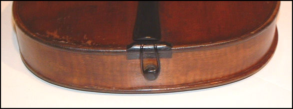 A seamless rib at the bottom of Nehemiah’s 1879 violin