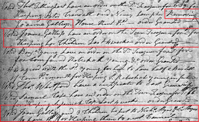 Excerpt from West Greenwich town council records for April 24, 1809