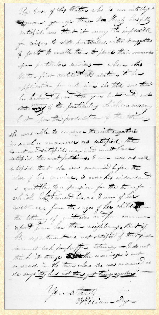 excerpt from letter of lawyer William Dyer