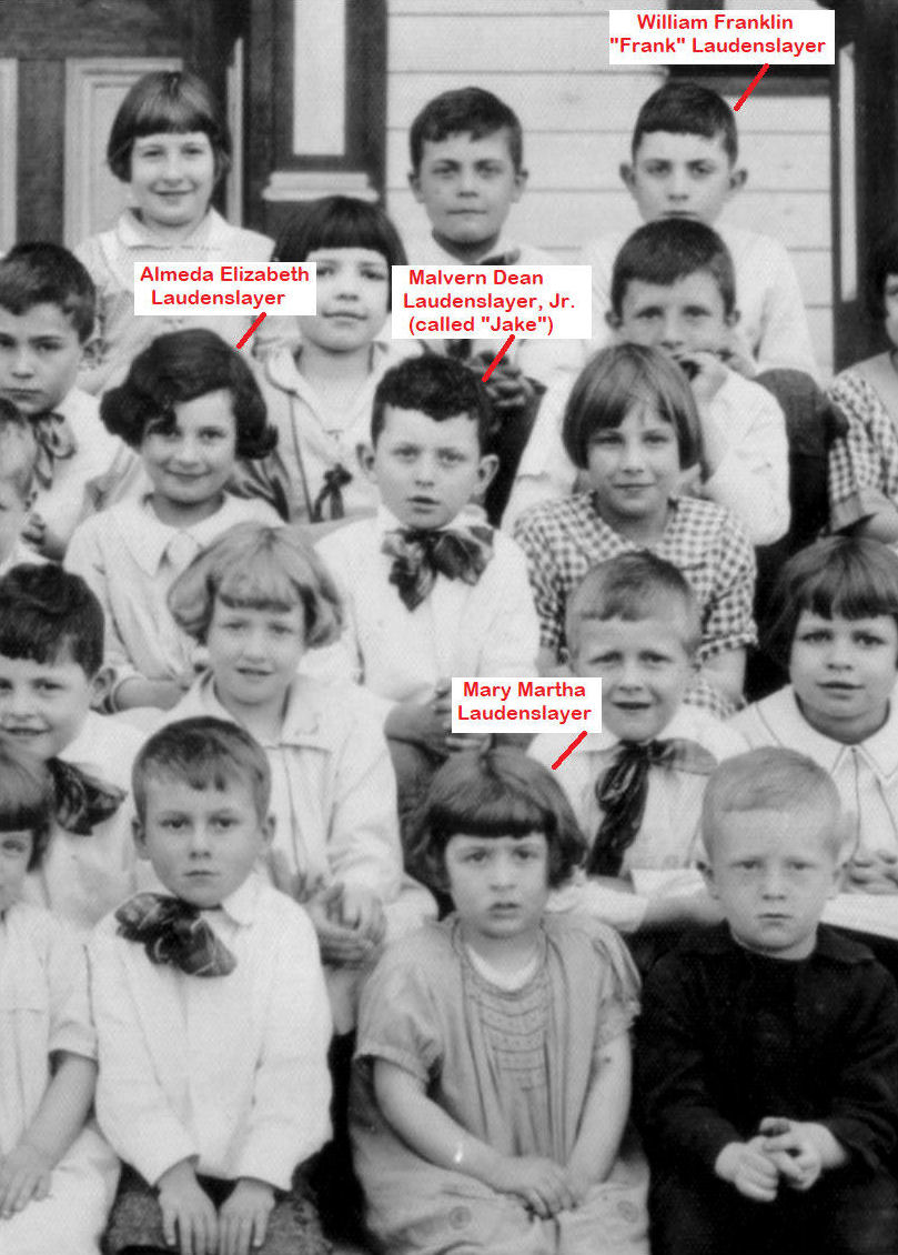 annotated excerpt from IOOF orphanage class photo, 1927