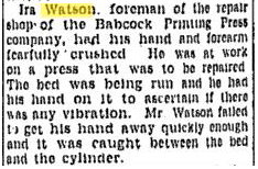 Ira Watson's hand gets crushed at his workplace