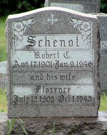 Robert C. and Florence Schenot’s headstone Robert C. and Florence Schenot’s headstone