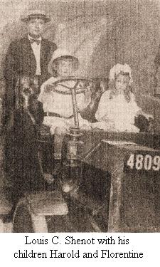 Louis C. Shenot with his children Harold and Florentine Louis C. Shenot and kids