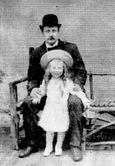 Tintype photo, probably of Louis Shenot and son Louis Charles, circa 1887 Shenot tintype