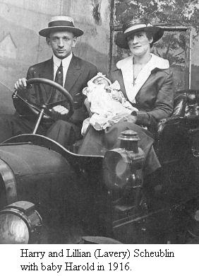 Harry and Lillian Scheublin with baby Harold, 1916. Harry, Lillian, and baby Harold Scheublin>