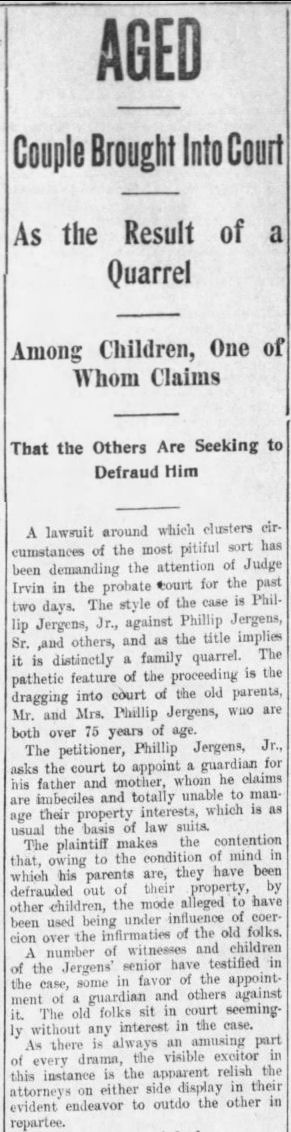 Jergens day in court described in newspaper