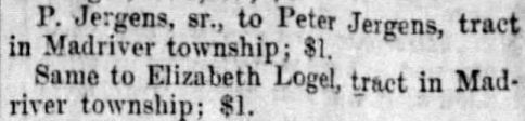 Jergens real estate transfer noted in newspaper