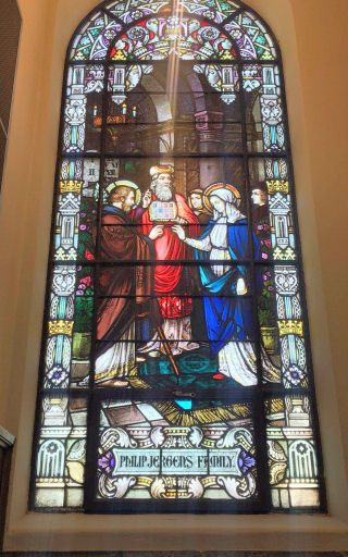 Stained glass window in Our Lady of the Rosary Church, Dayton, OH