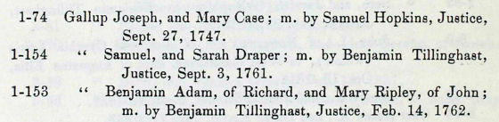 Early GALLOP marriages in West Greenwich, RI Early GALLOP marriages in West Greenwich, RI