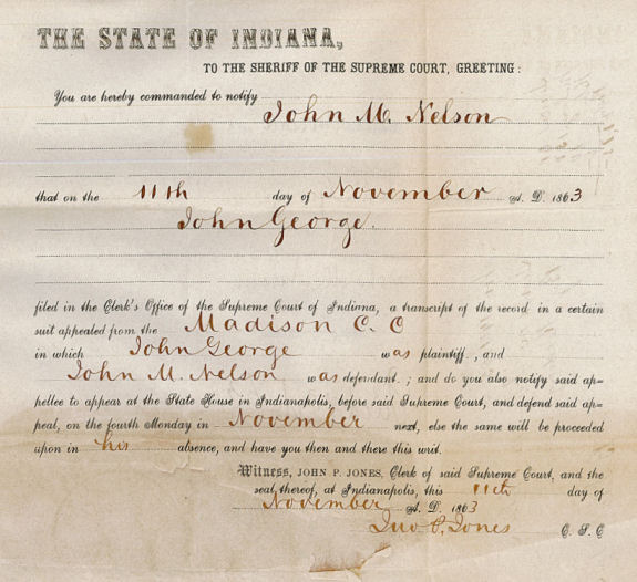 Indiana Supreme Court Summons Indiana Supreme Court Summons