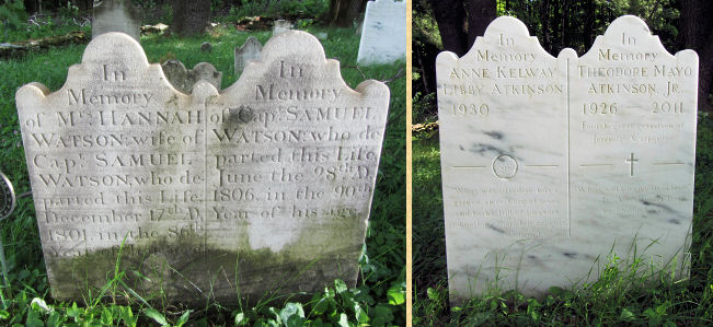 composite photo of twin headstones