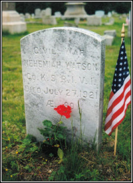 Nehemiah Watson’s gravestone in Jordan Cemetery Nehemiah Watson’s gravestone in Jordan Cemetery