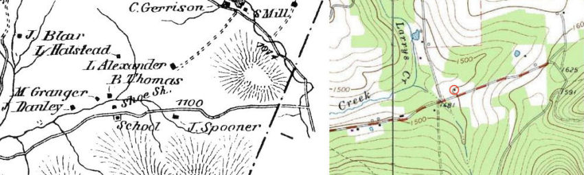 Green Mountain Road, 1873 and now Green Mountain Road