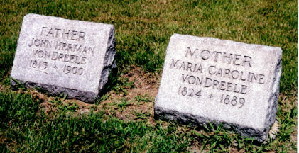 headstones of John and Caroline von Dreele headstones of John and Caroline von Dreele