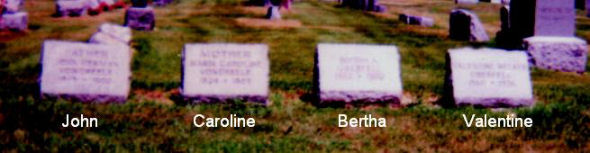 von Dreele and Oberfell headstones von Dreele and Oberfell headstones