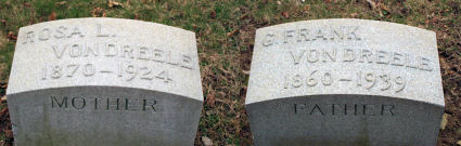 Frank and Rosa von Dreele’s headstones Frank and Rosa von Dreele’s headstones