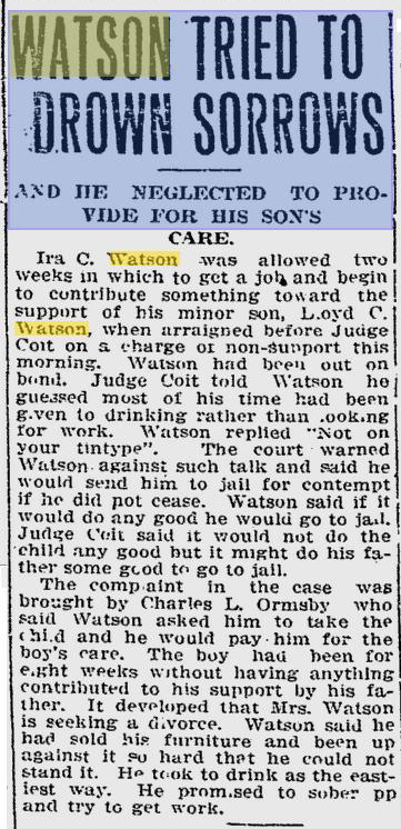 And he had an attitude. Ira Watson sinks deeper into trouble